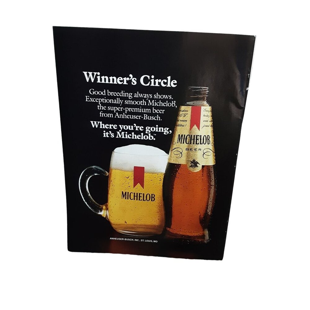 1985 Michelob Beer Winners Circle Bottle Mug Original Print Ad vintage